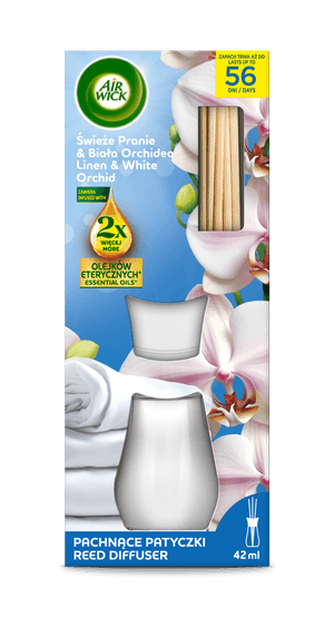 Air Wick Pachnące Patyczki Świeże Pranie & Biała Orchidea