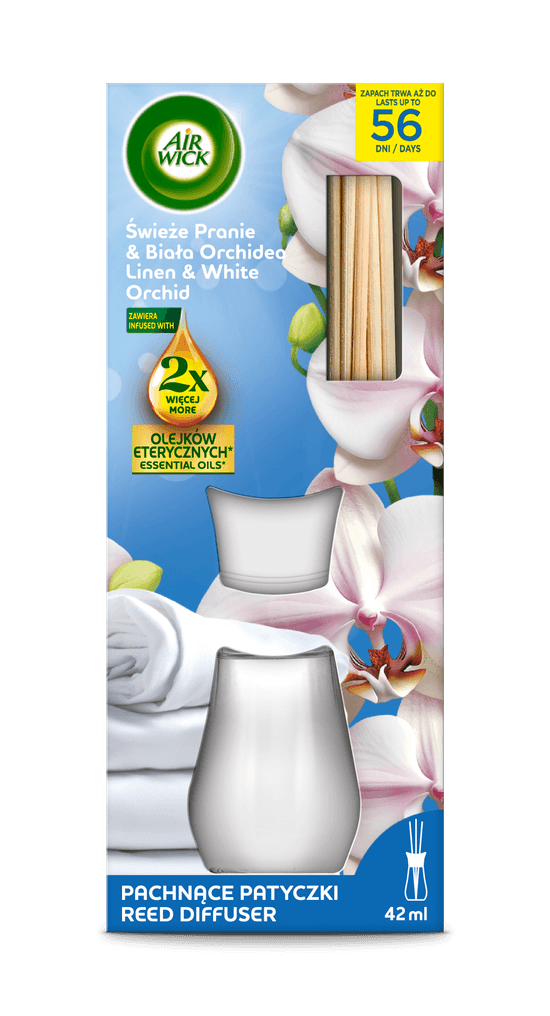Air Wick Pachnące Patyczki Świeże Pranie & Biała Orchidea